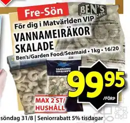 Matvärlden Tensta VANNAMEIRÄKOR SKALADE, Medlemspris erbjuda
