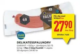 Willys DELIKATESSFALUKORV, Medlemspris erbjuda