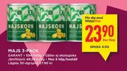 Willys MAJS 3-PACK, Medlemspris erbjuda