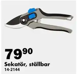 Biltema Sekatör, ställbar, SEK 79.9 erbjuda