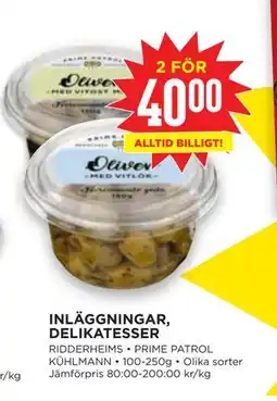 Willys INLÄGGNINGAR, DELIKATESSER, SEK 40 erbjuda