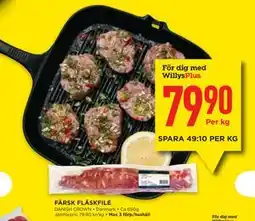 Willys FÄRSK FLÄSKFILÉ, Medlemspris erbjuda