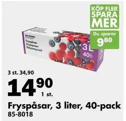 Biltema Fryspåsar, 3 liter, 40-pack, SEK 14.9 erbjuda