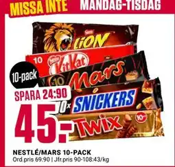 ÖoB NESTLÉ/MARS 10-PACK, SEK 45 erbjuda