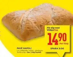 Willys PAVÉ NAPOLI, Medlemspris erbjuda