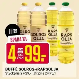 ÖoB BUFFÉ SOLROS-/RAPSOLJA, SEK 99 erbjuda
