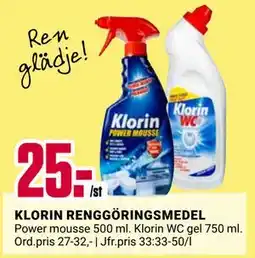 ÖoB KLORIN RENGGÖRINGSMEDEL, SEK 25 erbjuda