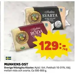 Coop Daglivs MUNKENS OST, SEK 129 erbjuda