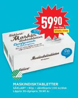 Willys MASKINDISKTABLETTER, SEK 59.9 erbjuda