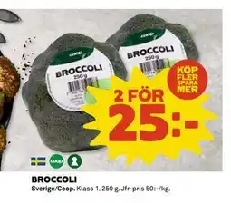 Coop Daglivs BROCCOLI, SEK 25 erbjuda