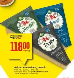 Willys Hemma PRÄST , HERRGÅRD , GREVÉ , Medlemspris erbjuda