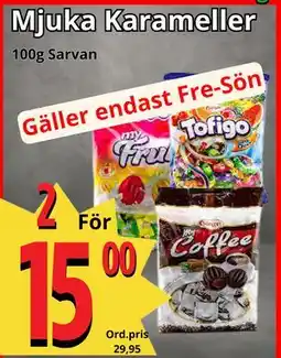 Supergrossen Mjuka Karameller, SEK 15 erbjuda