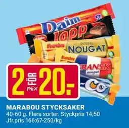 ÖoB MARABOU STYCKSAKER, SEK 20 erbjuda