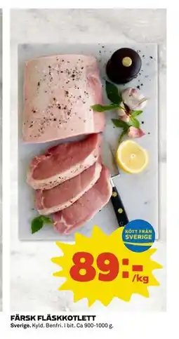 Coop Daglivs FÄRSK FLÄSKKOTLETT, SEK 89 erbjuda