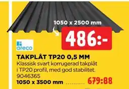 Jem&Fix TAKPLÅT TP20 0,5 MM erbjuda