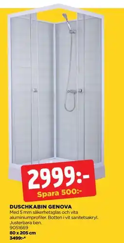 Jem&Fix DUSCHKABIN GENOVA, SEK 2999 erbjuda