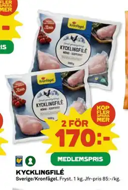 Coop Daglivs KYCKLINGFILÉ, Medlemspris erbjuda
