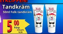 Supergrossen Tandkräm, SEK 5 erbjuda