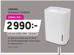 Elon CANVAC Avfuktare CAF2201V erbjuda