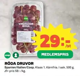 Coop Röda druvor erbjuda