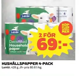 Coop Lambi Hushållspapper 4-pack erbjuda