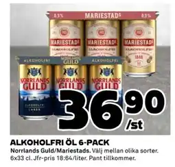 Coop Norrlands Guld/Mariestads Alkoholfri öl 6-pack erbjuda