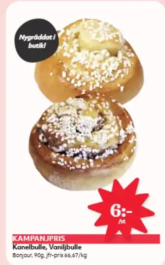 Hemköp Kanelbulle, Vaniljbulle erbjuda