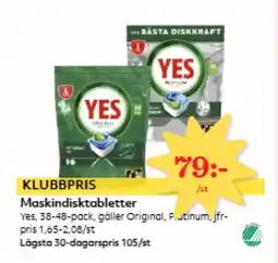 Hemköp YES Maskindisktabletter erbjuda