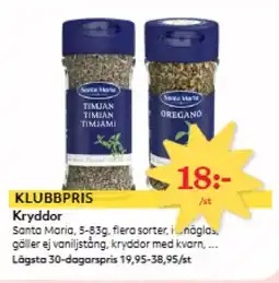 Hemköp Santa Maria Kryddor erbjuda