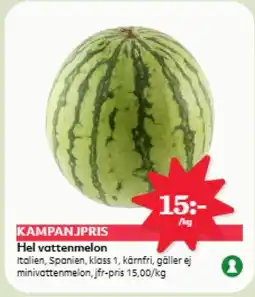 Hemköp Hel vattenmelon erbjuda