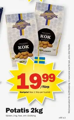 Pekås Potatis 2kg, Medlemspris erbjuda