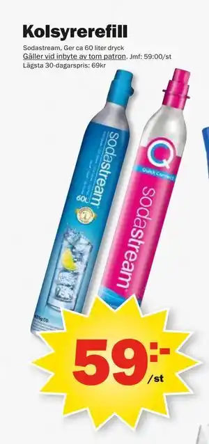 Pekås Kolsyrerefill, SEK 59 erbjuda