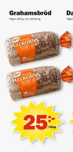Pekås Grahamsbröd, SEK 25 erbjuda