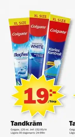 Pekås Tandkräm, SEK 19 erbjuda