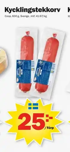 Pekås Kycklingstekkorv, SEK 25 erbjuda