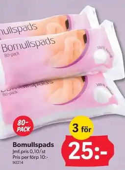DollarStore Bomullspads erbjuda