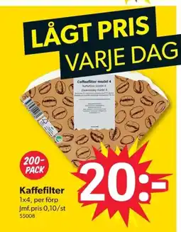 DollarStore Kaffefilter 1x4, per förp erbjuda