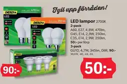 DollarStore LED lampor 2700K 2-pack erbjuda