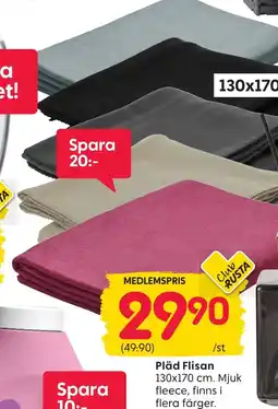 Rusta Pläd Flisan erbjuda