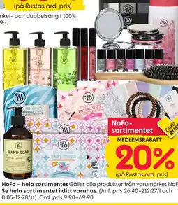 Rusta NoFo - hela sortimentet erbjuda
