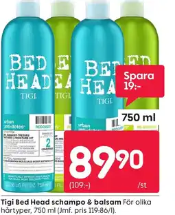 Rusta Tigi Bed Head schampo & balsam erbjuda