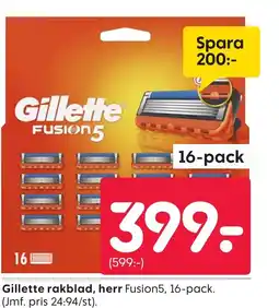 Rusta Gillette rakblad, herr erbjuda