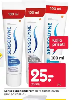 Rusta Sensodyne tandkräm erbjuda