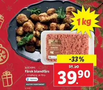 Lidl Butcher's Färsk blandfärs 1kg erbjuda