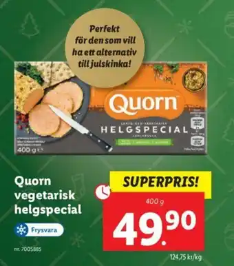 Lidl Quorn vegetarisk helgspecial 400g erbjuda