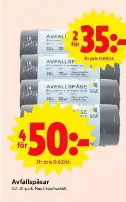 ICA Supermarket Avfallspåsar erbjuda