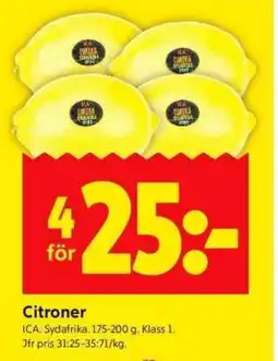 ICA Supermarket Citroner erbjuda