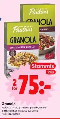 ICA Supermarket GRANOLA erbjuda