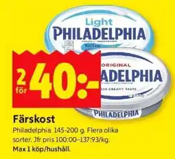 ICA Supermarket Färskost Philadelphia erbjuda