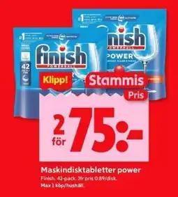 ICA Supermarket Finish Maskindisktabletter Power erbjuda